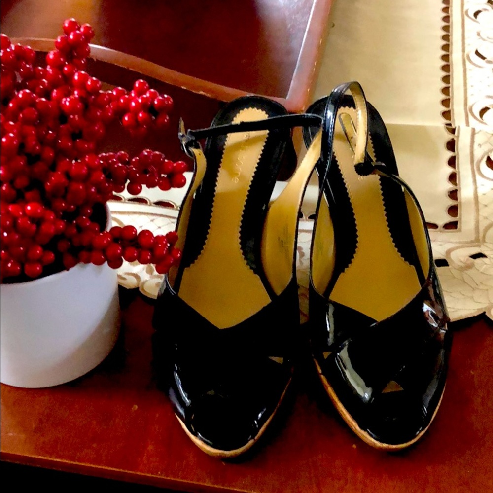 Barely worn Liz Claiborne black cork base heels